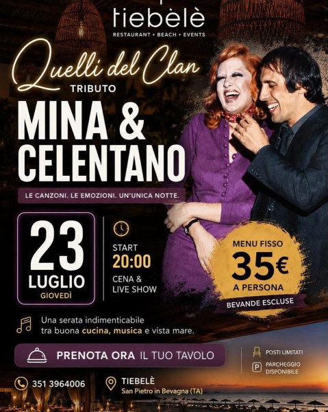 Gran Concerto CELENTANO & MINA by QUELLI del CLAN at Tiebelè