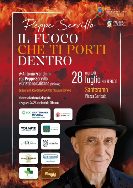 Peppe Servillo a Santeramo in Colle con Il fuoco che ti porti dentro