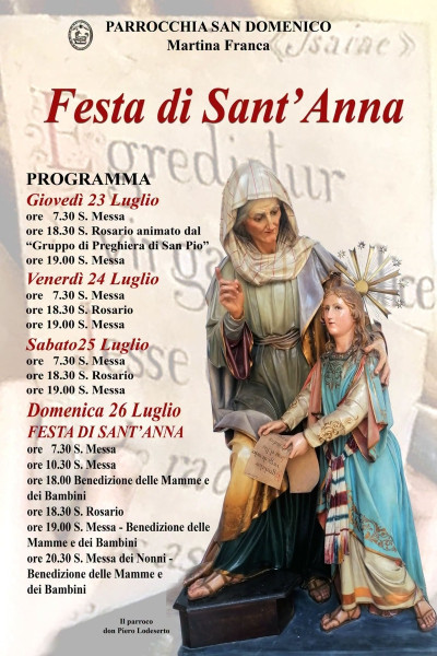 Festa di Sant'Anna e benedizione delle mamme e dei bambini