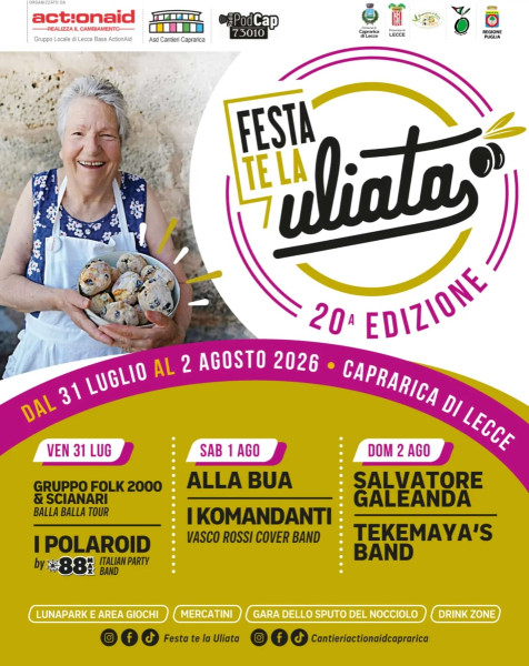 Festa Te La Uliata, l'evento dell'estate salentina a sostegno di ActionAid