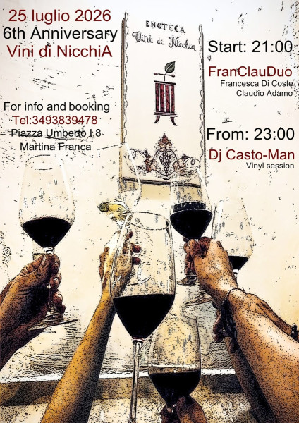 Musica Live con FranClauDuo e Dj Set con Casto Man