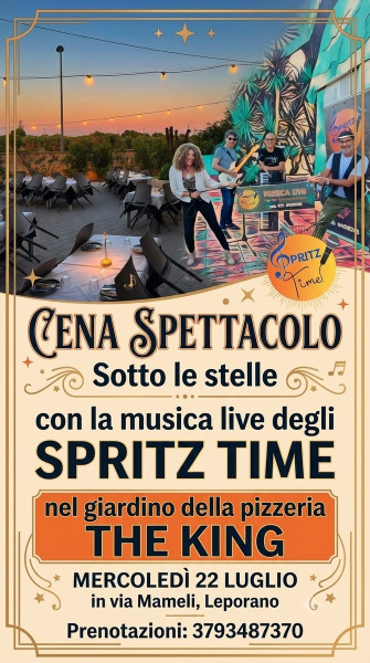 cena spettacolo con gli SPRITZ TIME